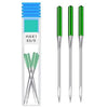 A package of six anti-jump sewing machine needles for stretch fabric, packaged in a clear plastic container.