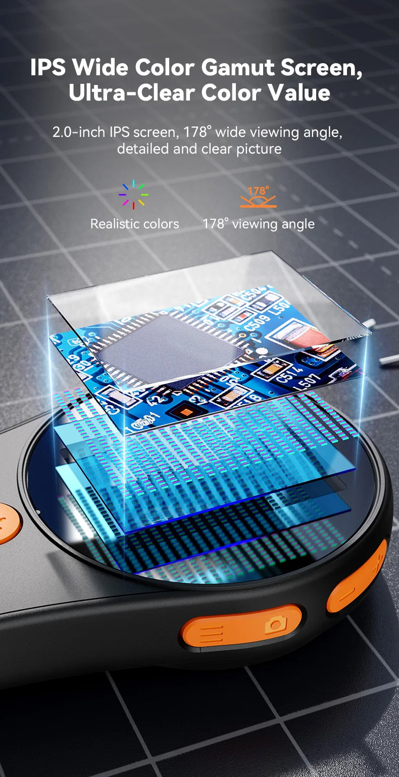 Portable 500X Digital Microscope with 2" IPS Screen