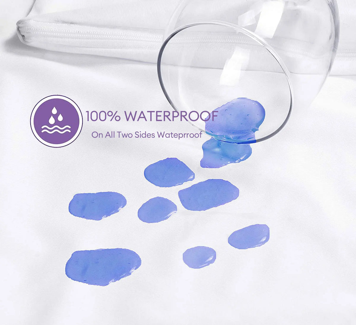 Waterproof Cotton Pillow Protector with Zipper