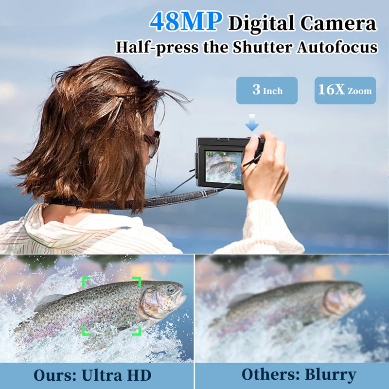 4K Pocket-Kamera mit 48-MP-Sensor und 3-Zoll-Schwenkdisplay