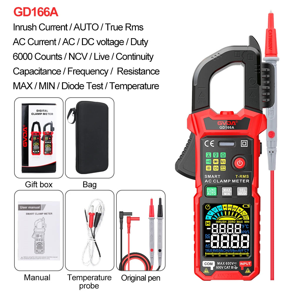 Professional Auto-Ranging Clamp Meter with True RMS and NCV