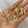 Crown Letter Pendant Necklace