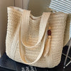 Natural Straw Woven Tote Bag with Tassel