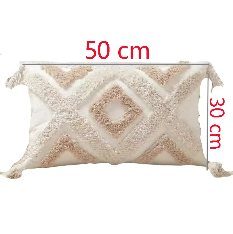 Nordic Bohemian Geometric Tassel Decorative Pillow Cover