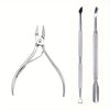 Stainless Steel Cuticle Nipper & Pusher Set for Precision Nail Care
