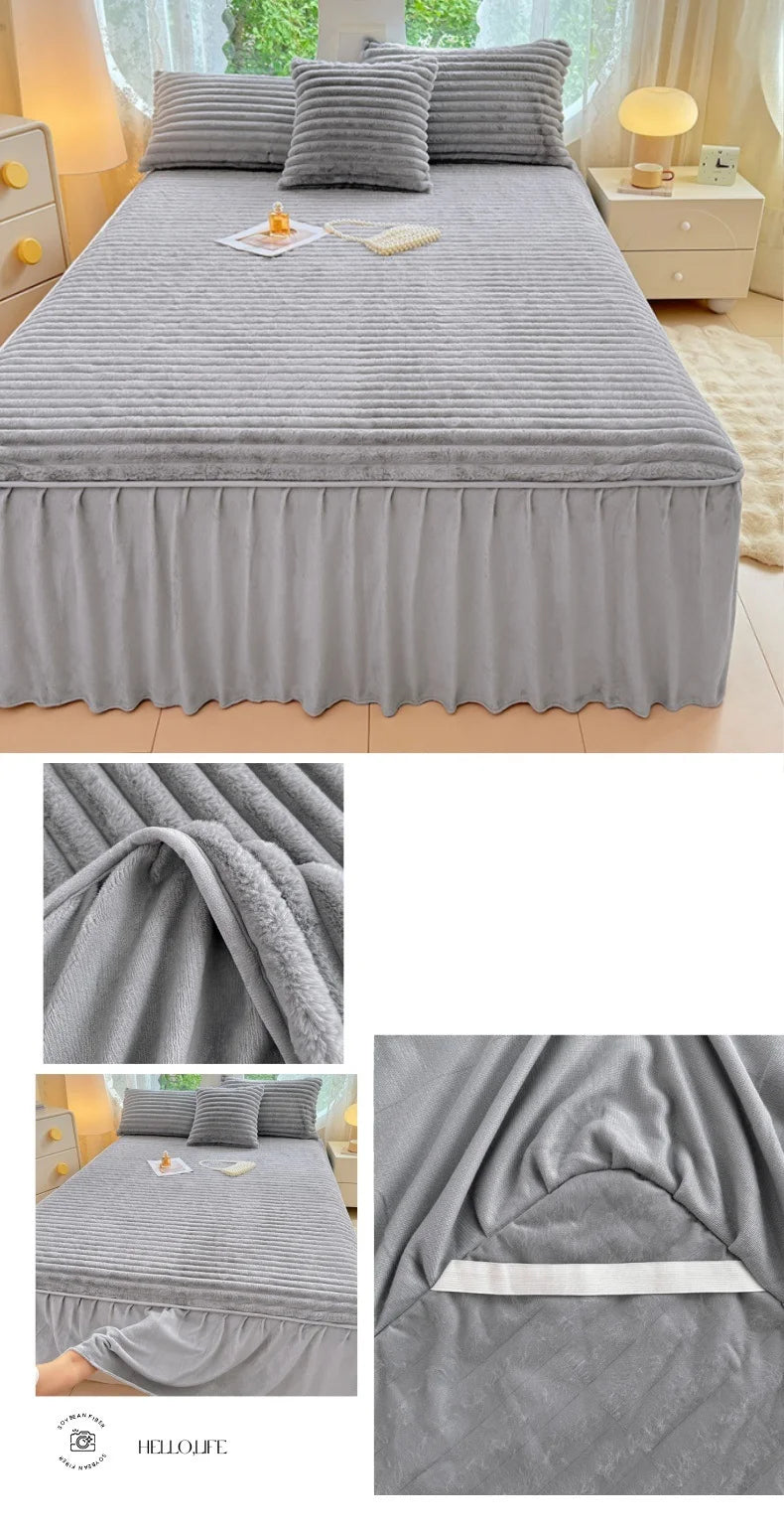 Plush Bed Skirt – Warm, Soft, and Elegant Bedding Essential