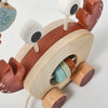 Montessori Wooden Crab Pull Toy with Bead Maze and Life Skills Activities