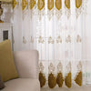 Embroidered Gauze Curtain with Floral Design