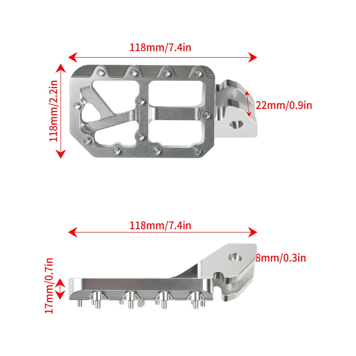 Durable Aluminum Footpegs with Pedal Bracket for Electric Dirt Bikes