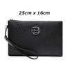 Men's Soft PU Leather Clutch Bag with Zipper Closure