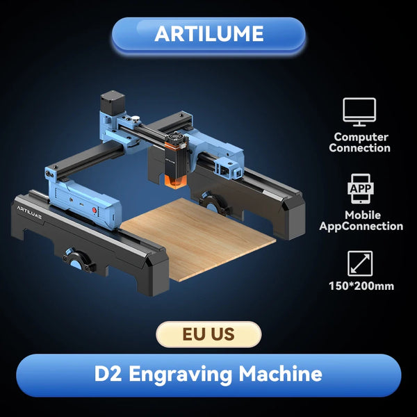 Artilume D2 Mini Laser Engraver – Portable & Foldable with 0.12mm Precision