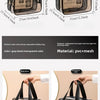 A transparent PVC mesh toiletry bag with a gray exterior and black straps, designed for wet and dry separation.