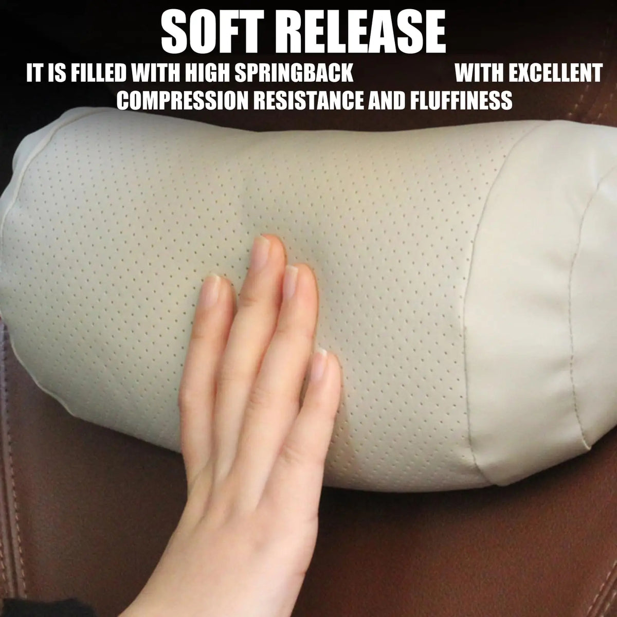 Ergonomic Nappa Leather Car Neck Support Pillow