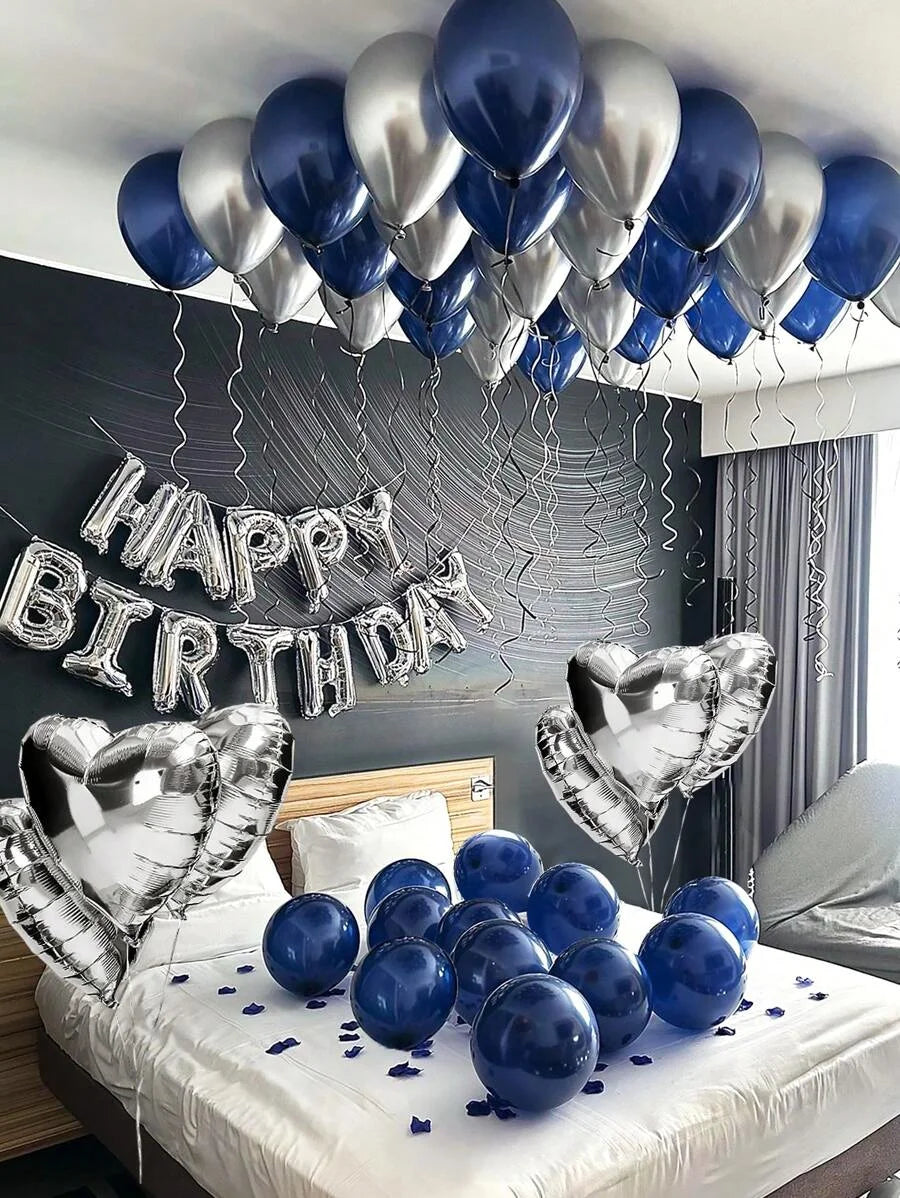 Happy Birthday Foil Balloon Set with Banner