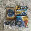 A collection of Metal Fight Beyblade Rock Leone Premium Collector's Edition toys and packaging.