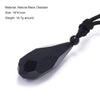 Geometric Natural Stone Pendant Necklace with Adjustable Leather Cord