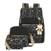 3-Piece Canvas Backpack Set for School