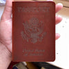 Genuine Leather Passport Holder with USA Flag Design