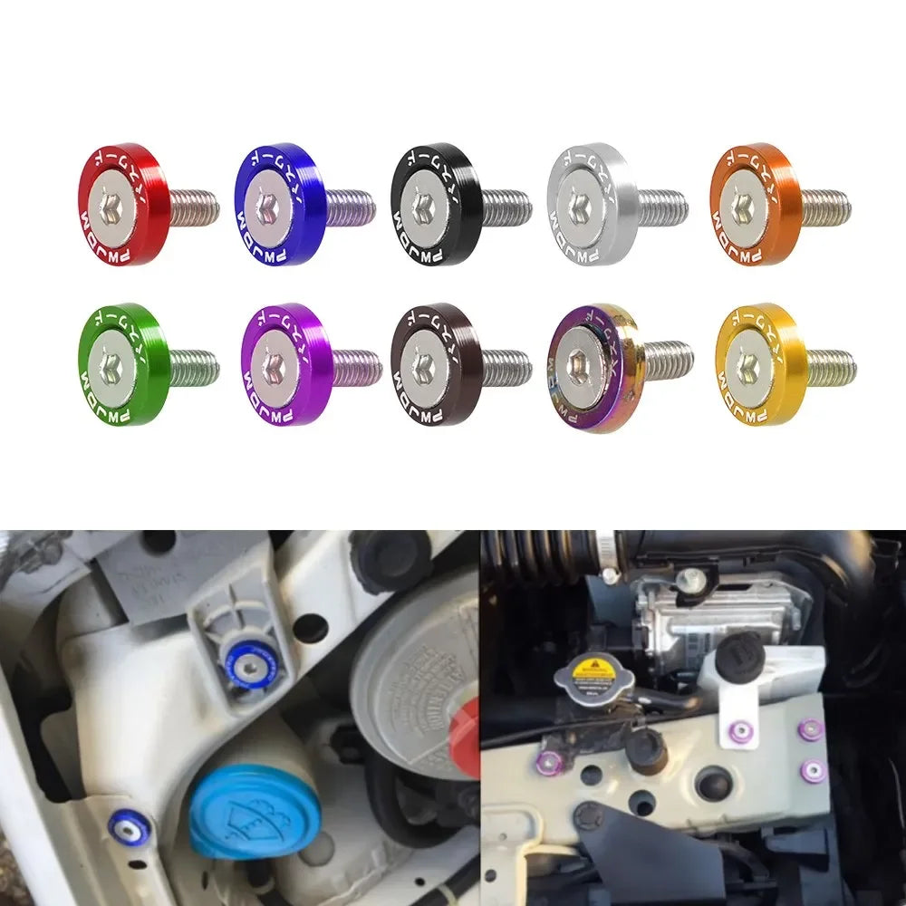Aluminum Concave Fender Washer Screw Kit (10-Pack) for Automotive Use