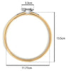 A gold-colored bamboo embroidery hoop with an adjustable screw, measuring 13.5cm in diameter.