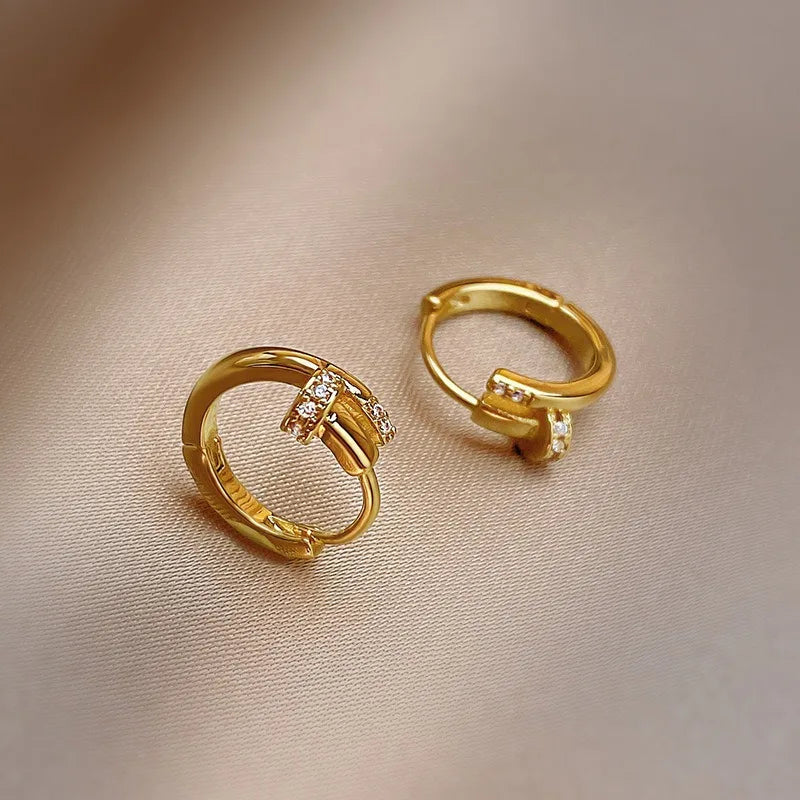 Minimalist Crystal Hoop Earrings