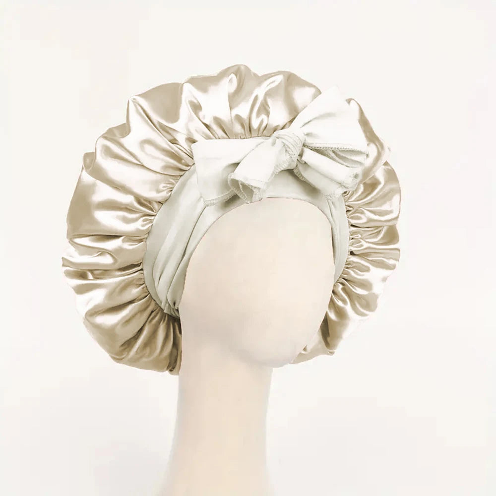 Adjustable Satin Sleep Bonnet with Tie Band