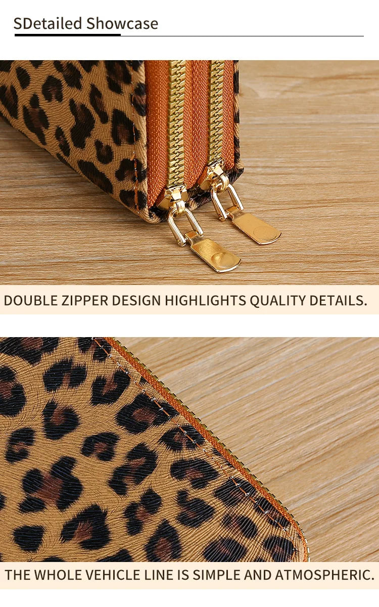 Leopard Print RFID Blocking Compact Wallet