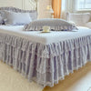 Lace Ruffled Bed Skirt with Non-Slip Mattress Cover