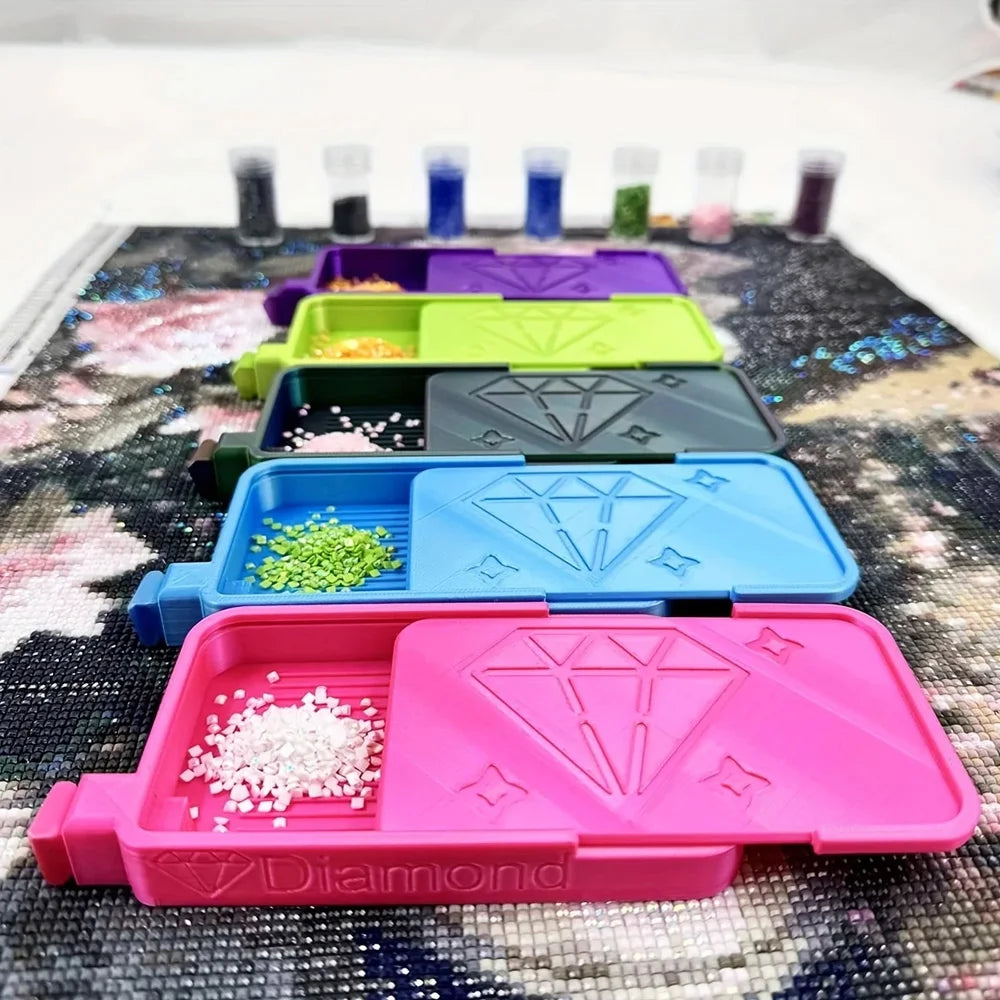 Diamond Painting Drill Storage Tray with Slide Cover