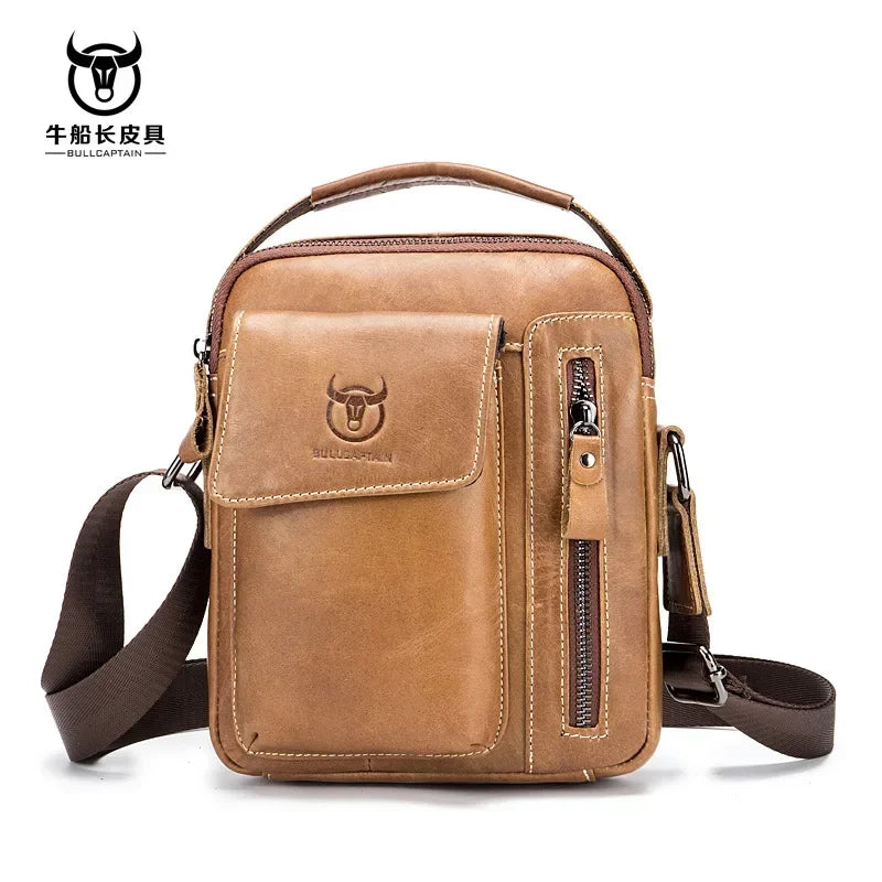 Genuine Leather Crossbody Bag for Men