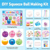 DIY Squeeze Ball Making Kit showing various clay, slime, and bead components for crafting