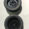 Two black plastic gear or pulley components for a High-Speed 1/16 4WD RC Car Receiver Parts Kit