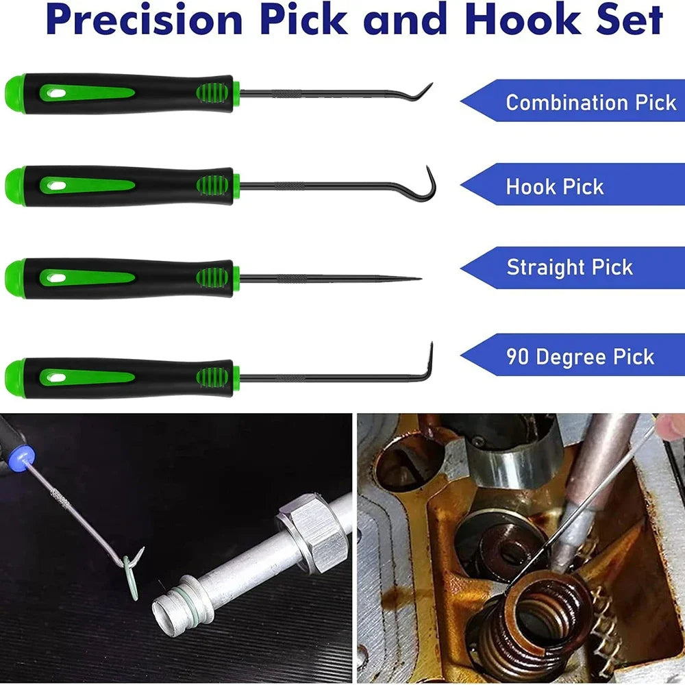 Precision Oil Seal & O-Ring Removal Tool Set with Pick Hooks