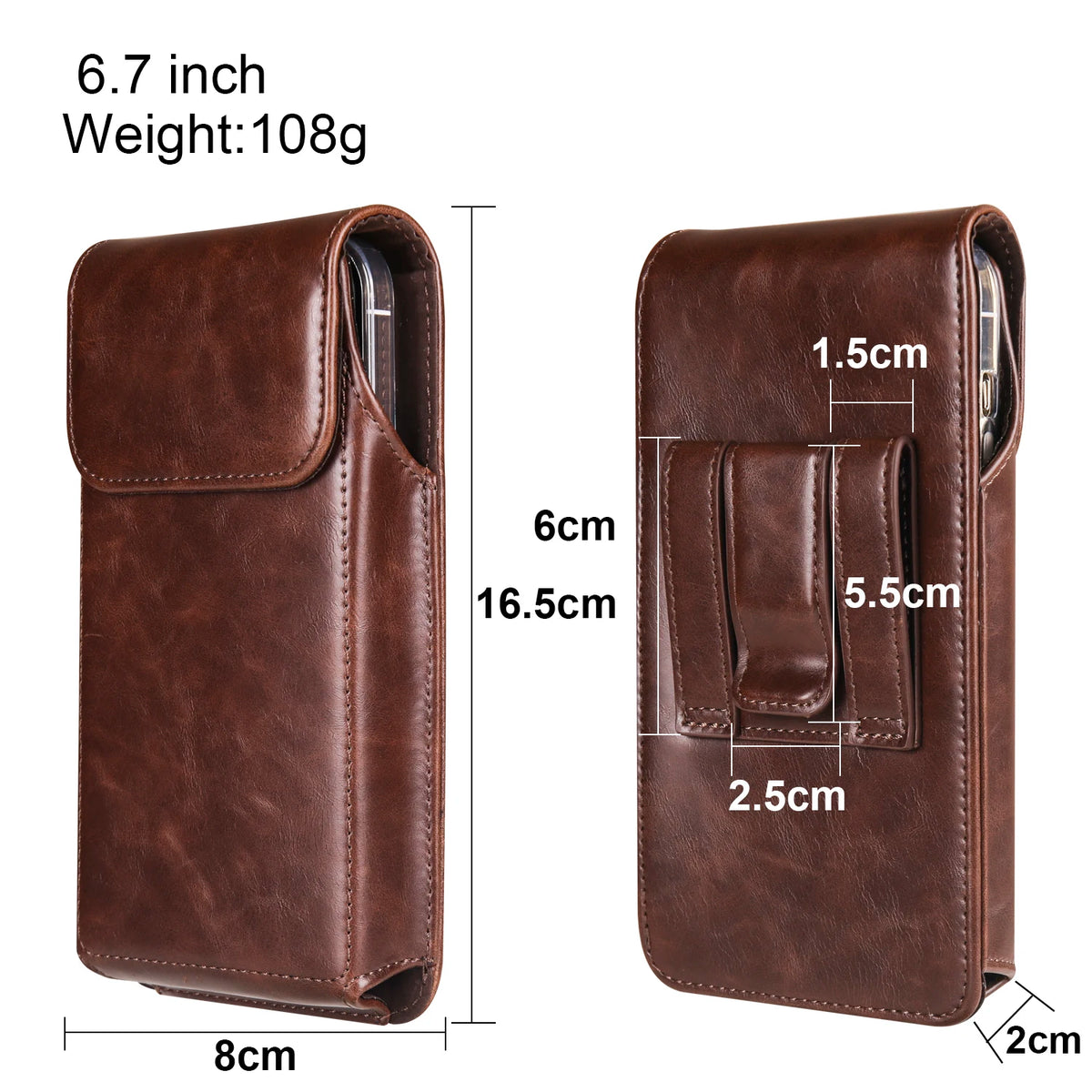 Genuine Leather Belt Clip Phone Holster for Men