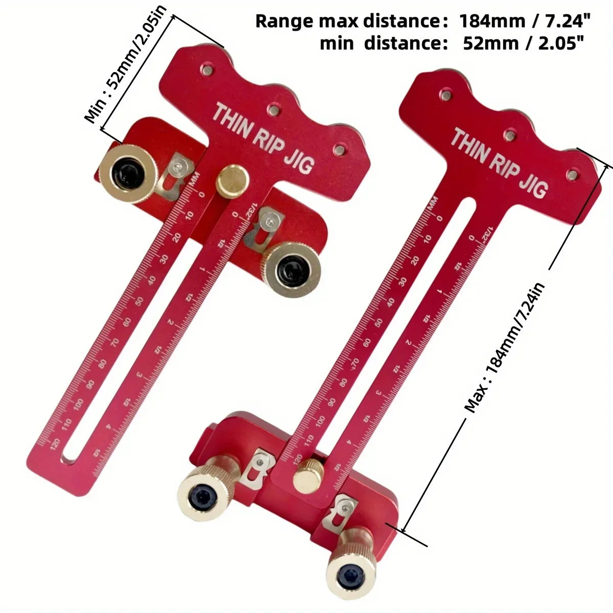 Precision Thin Rip Table Saw Jig with 3-Pulley System