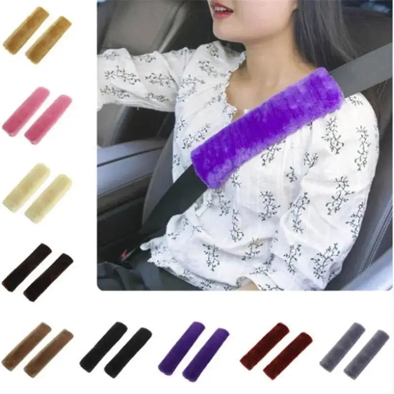 Plush Car Seatbelt Shoulder Pads – 2 Pack, Soft Comfort Accessories