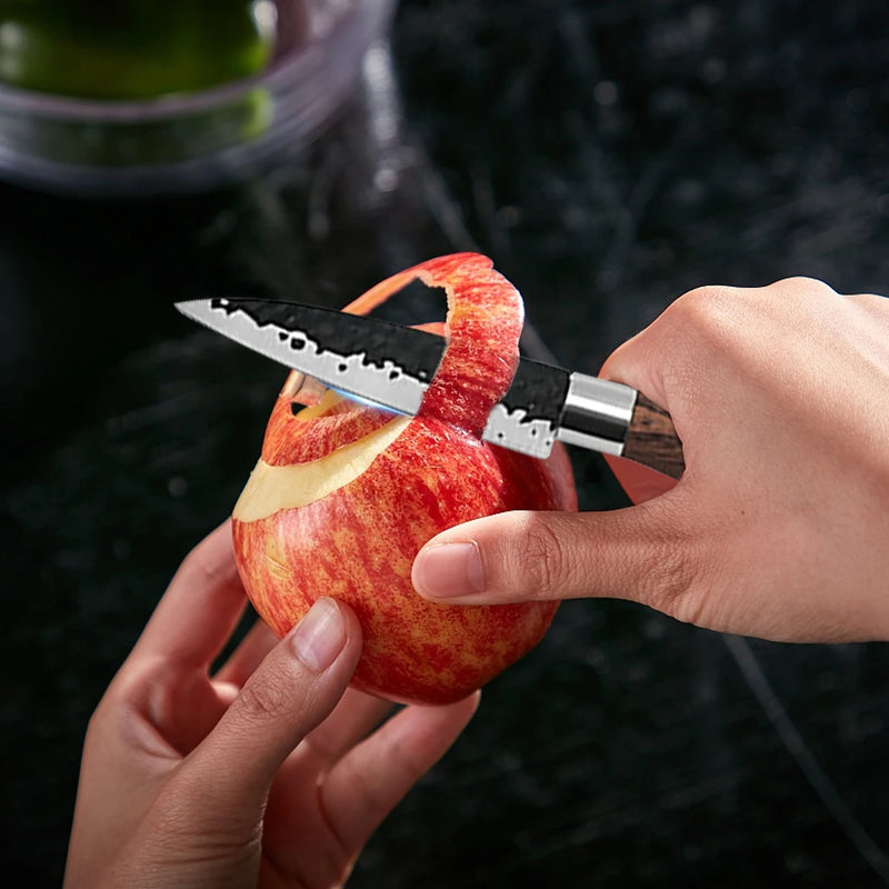 Forged Hammer-Pattern Kitchen Knife Set