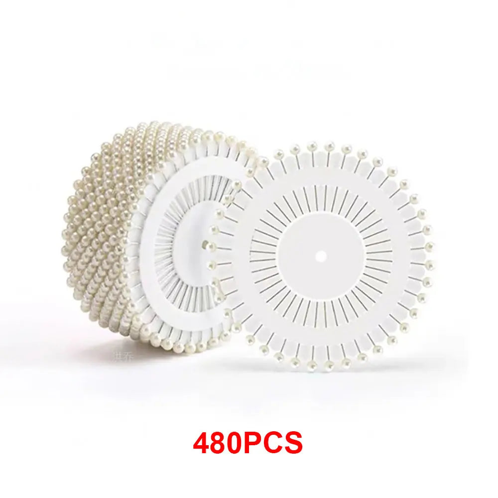 Steel Pearl Head Dressmaking Pins – 480 Count