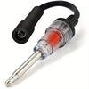 Automotive spark plug ignition tester with diagnostic gauge featuring a metal probe and electrical connector.