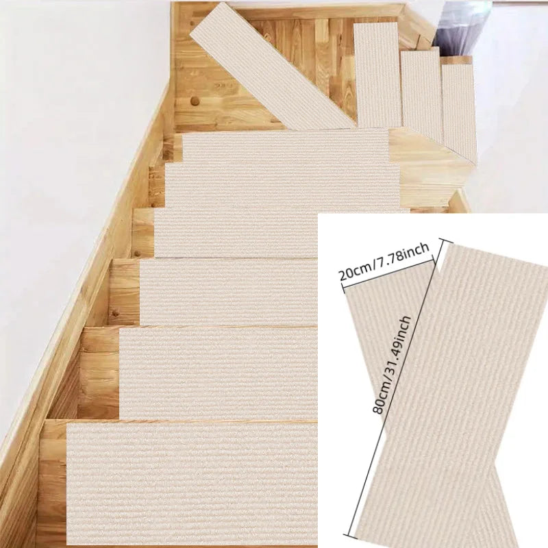 Self-Adhesive Non-Slip Stair Tread Carpet Mats