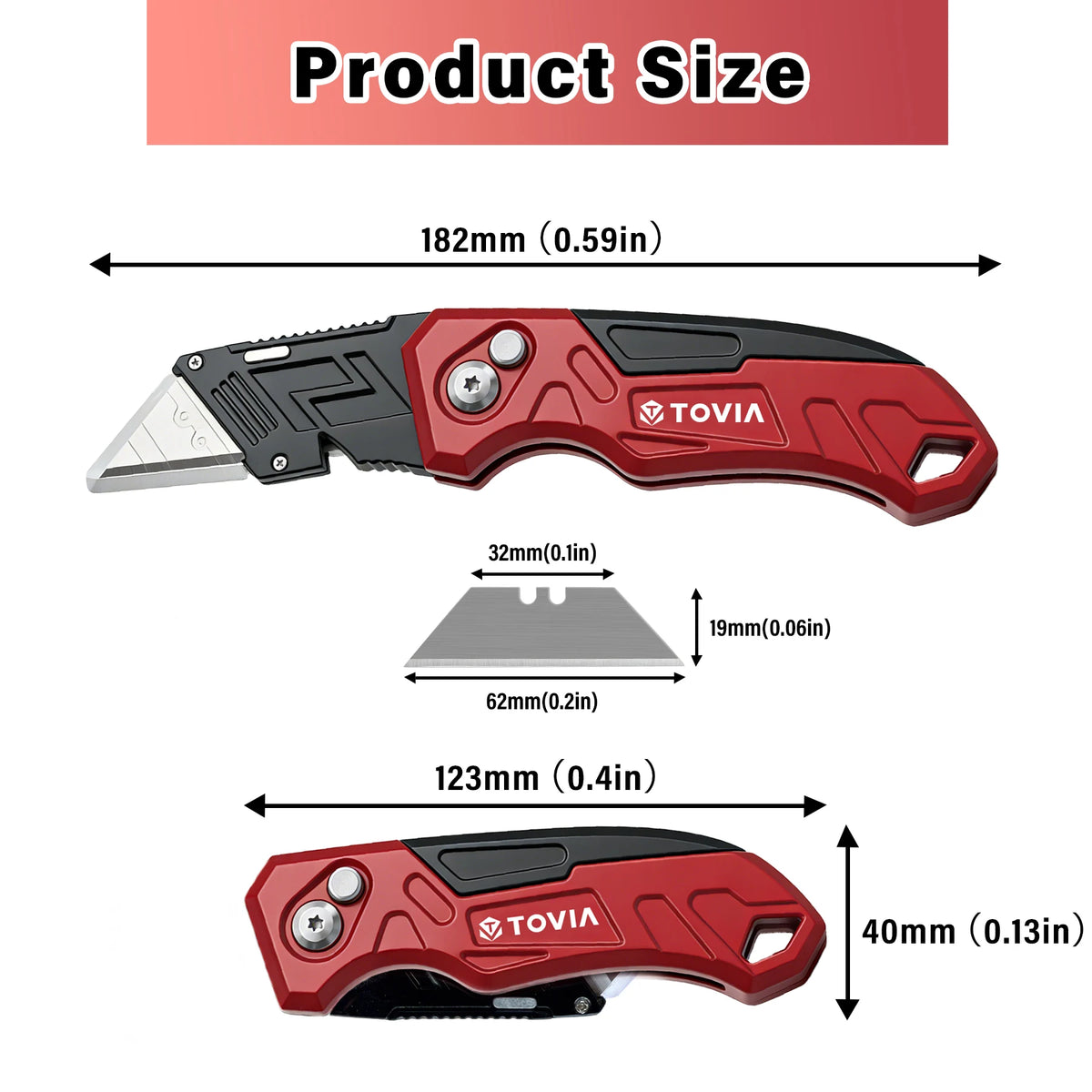 Folding Utility Knife with Built-In Blade Storage and Gut Hook