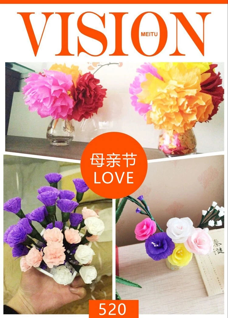 Handmade Crepe Paper Roll for DIY Paper Flowers