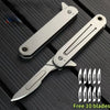 Compact Stainless Steel Folding Knife with Keychain