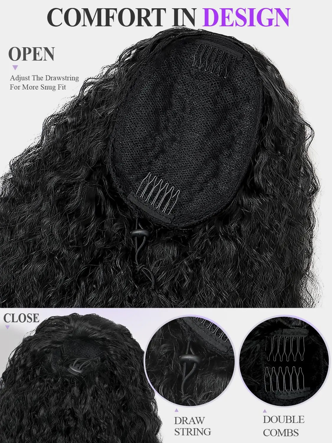 Drawstring Afro Kinky Curly Ponytail Extensions
