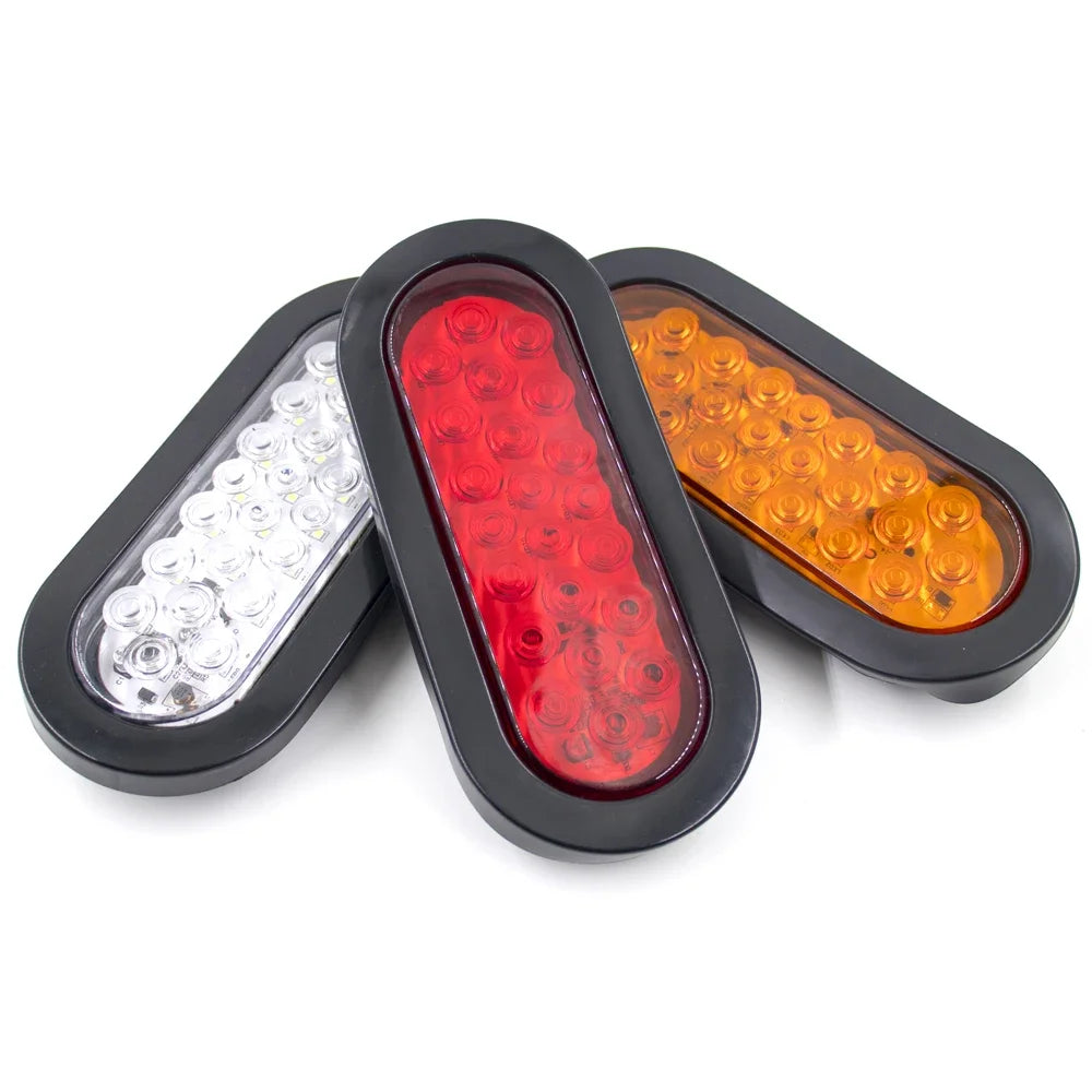 2-Pack 12V/24V LED Oval Tail Light for Trucks and Trailers