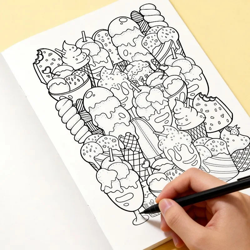 Adult Decompression Graffiti Coloring Book with 22 Unique Patterns