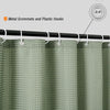 Waffle Textured Waterproof Shower Curtain with Hooks