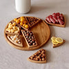 Round Wooden Serving Tray with 8 Removable Compartments