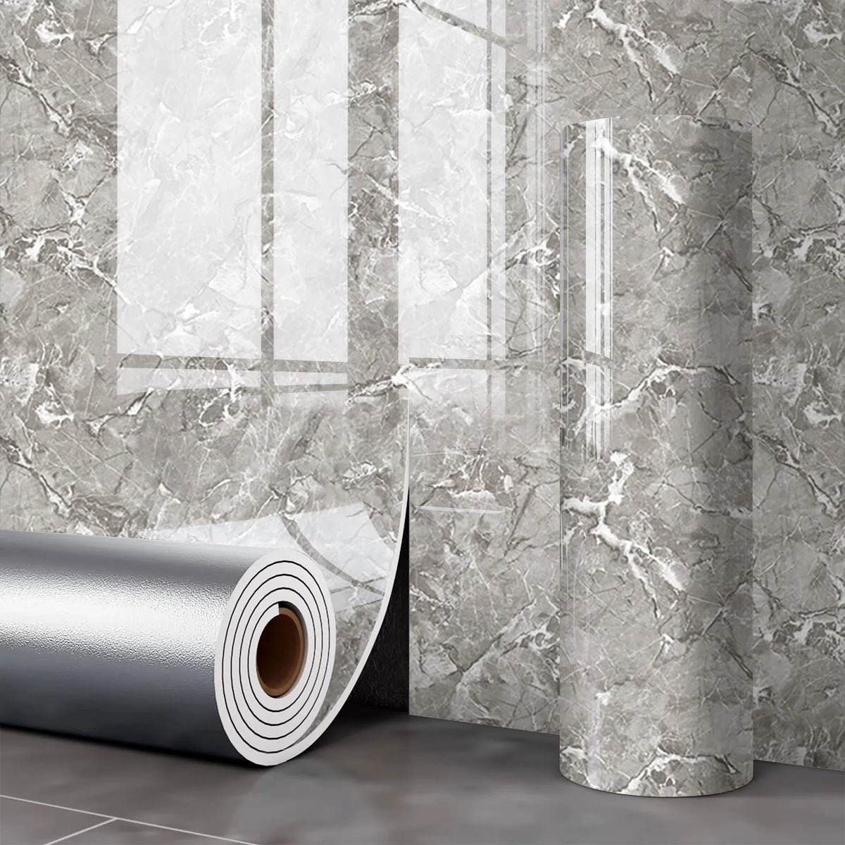 Roll of self-adhesive marble wall sticker for kitchen and bathroom