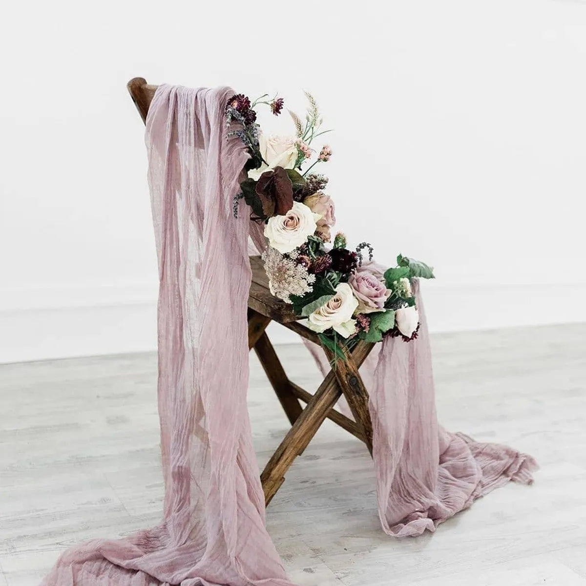 Semi-Sheer Gauze Table Runner in Sage